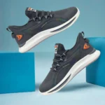 Men’s Gray Mesh Running Shoes with Breathable Design