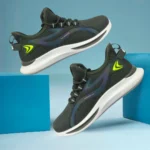 Men’s Olive Green Mesh Running Shoes with Breathable Design